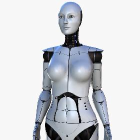 3D Female Robot V3 [Rigged]